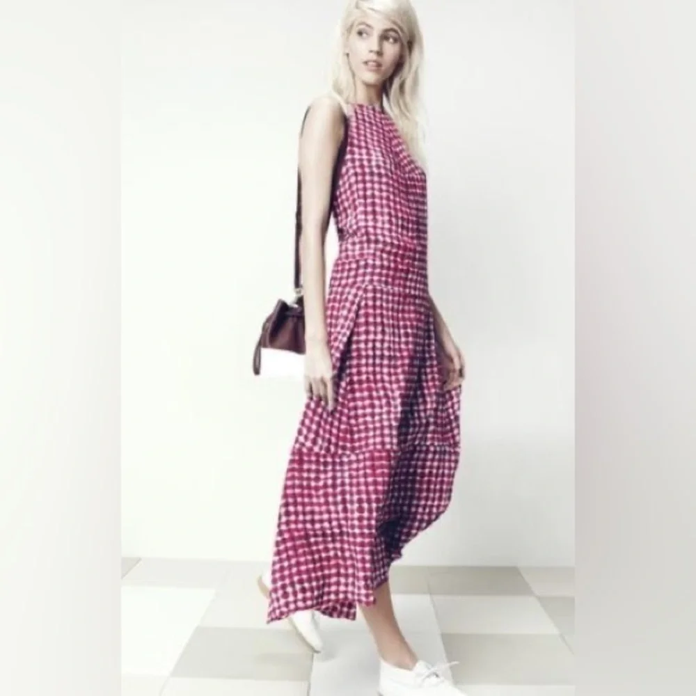 Tory Burch Sonda Silk Runway Tea Length Dress $595 Size 12
